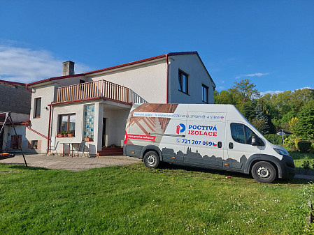 Izolace stropu zděného rodinného domu v Mladoňovicích